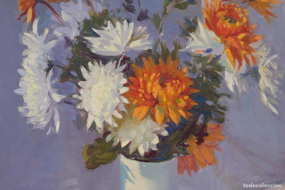 Arte: Ferran Andreu Planas &oacute;leo sobre t&aacute;blex Flores - Foto 4
