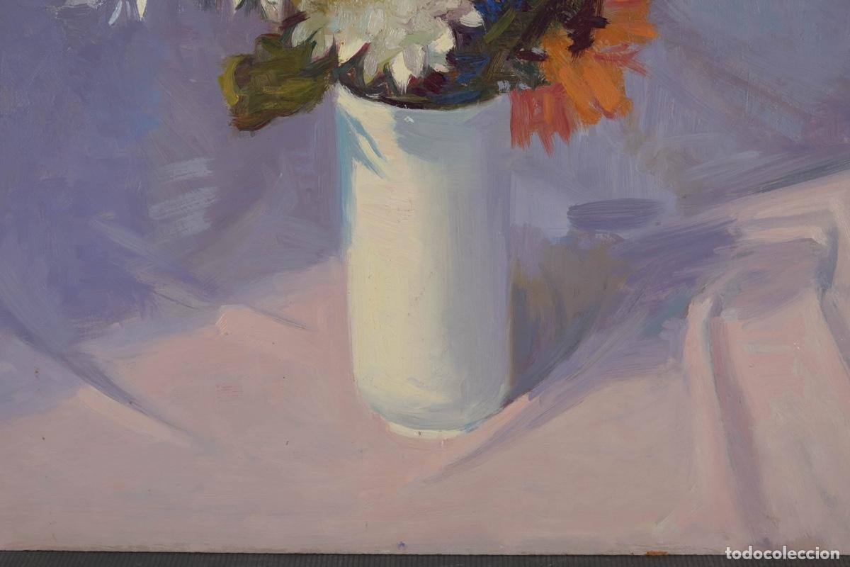 Arte: Ferran Andreu Planas &oacute;leo sobre t&aacute;blex Flores - Foto 5