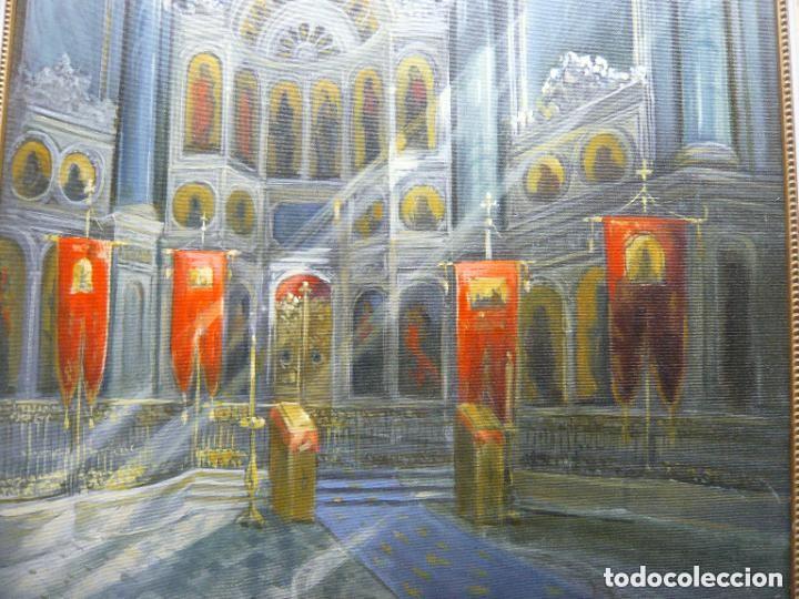 Kunst: 90 cm - Magnifica pintura Retablo Capilla interior de Iglesia Altar - firmada