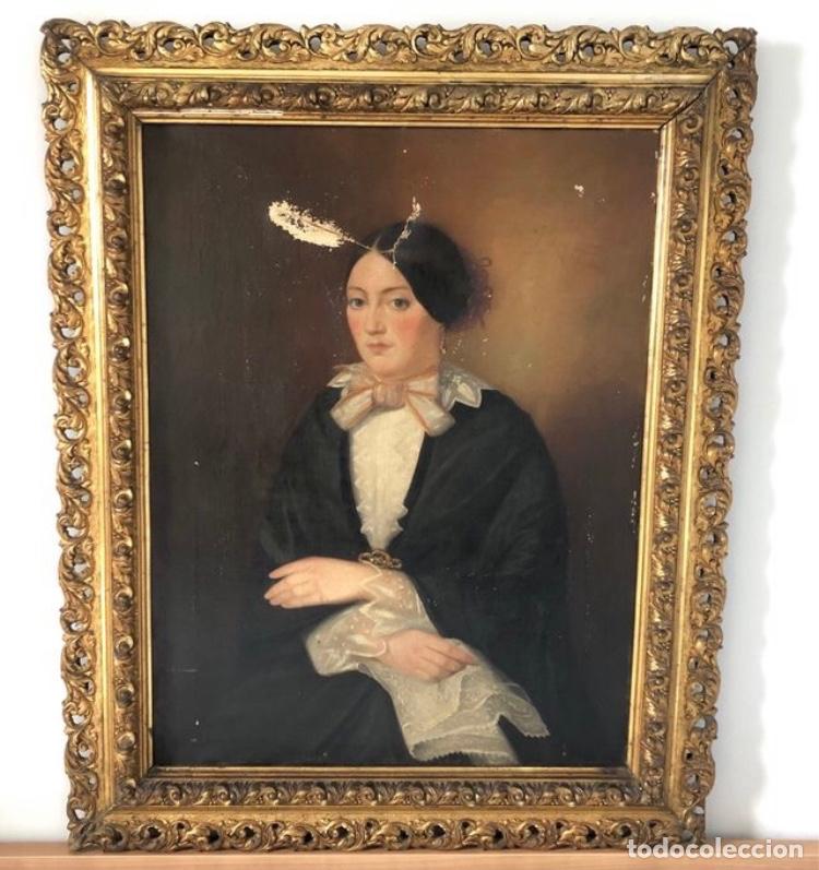 Arte: Retrato antiguo dama - Foto 1