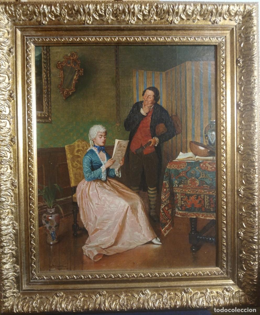 Arte: oleo/lienzo ,&rdquo;pareja en El salon&rdquo; - Foto 1