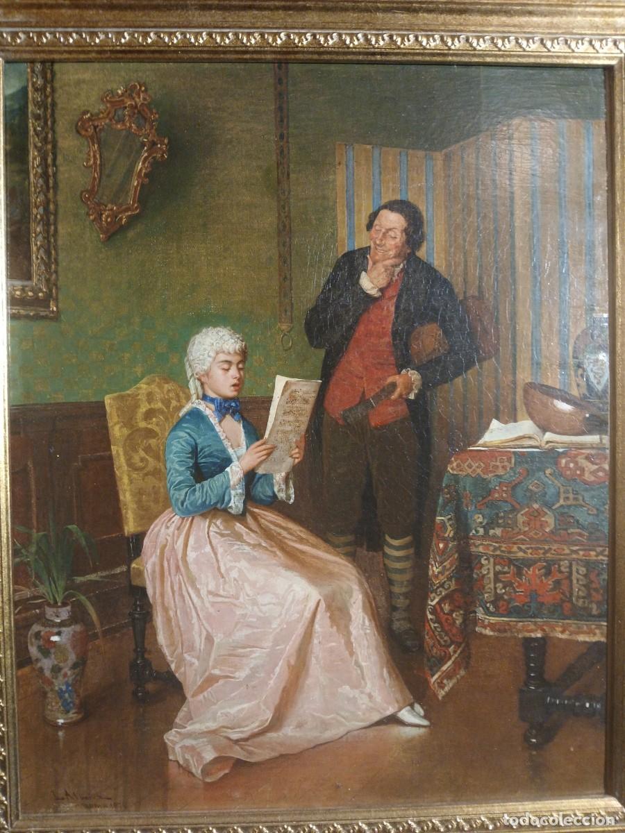 Arte: oleo/lienzo ,&rdquo;pareja en El salon&rdquo; - Foto 2