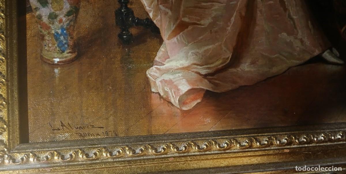 Arte: oleo/lienzo ,&rdquo;pareja en El salon&rdquo; - Foto 4
