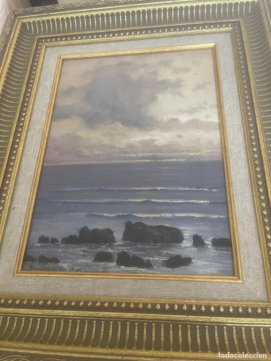 Arte: marina con oleaje y rocas - Foto 1