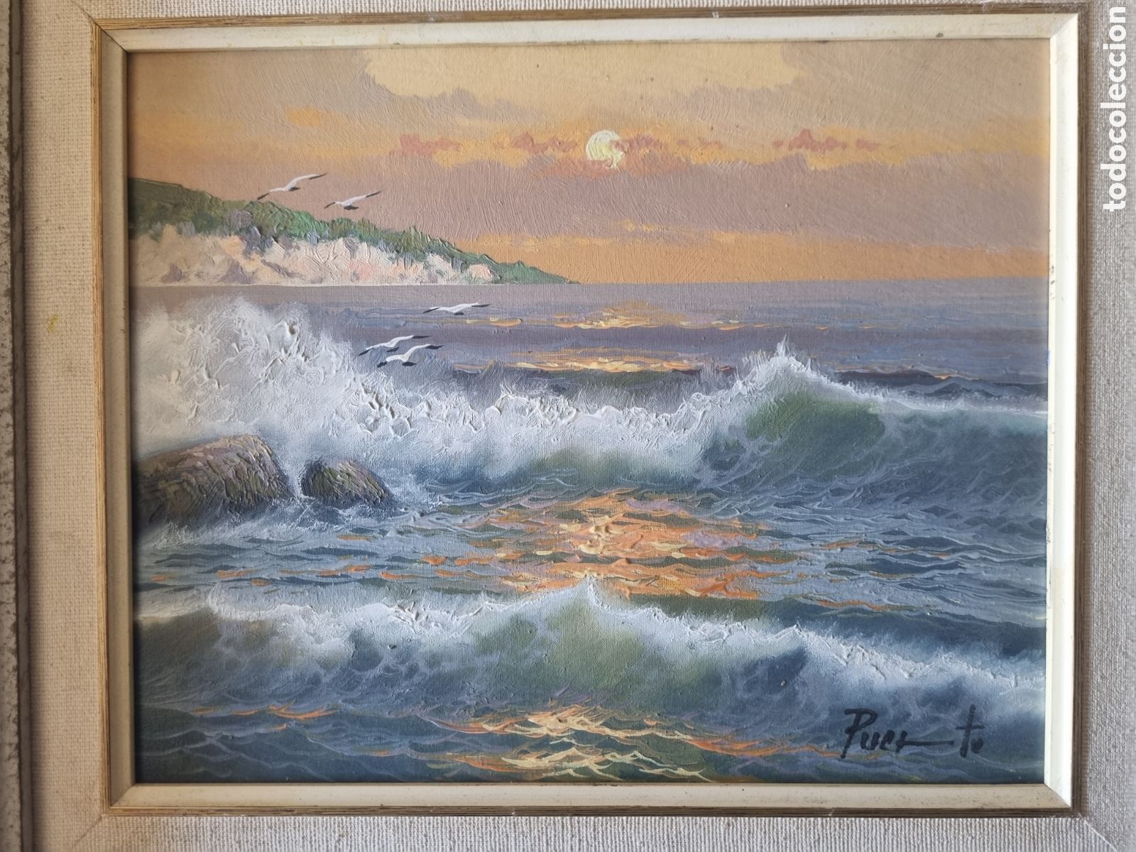 Arte: Marina brava sobre Lienzo - Foto 2