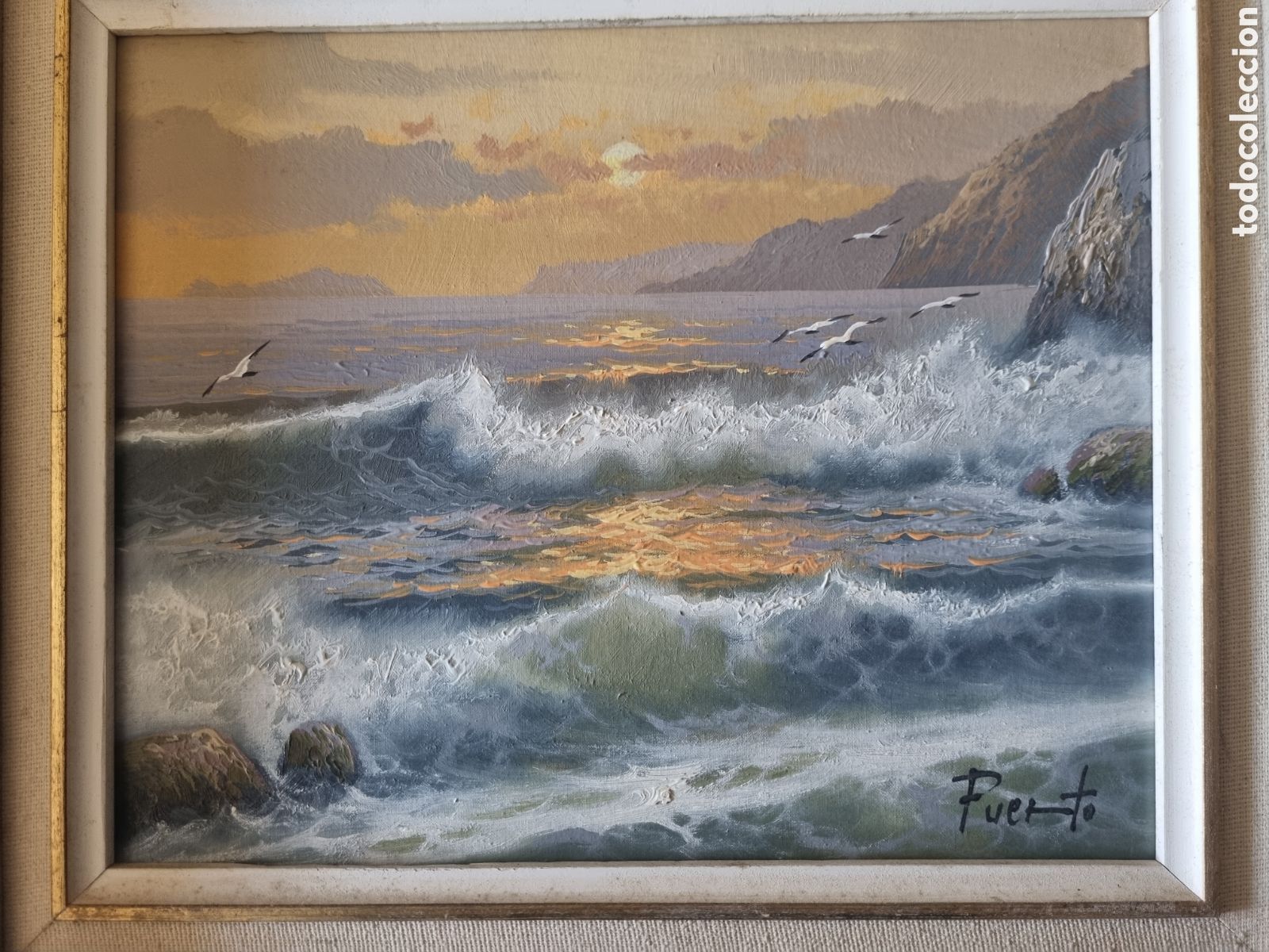 Arte: Marina brava sobre Lienzo - Foto 2
