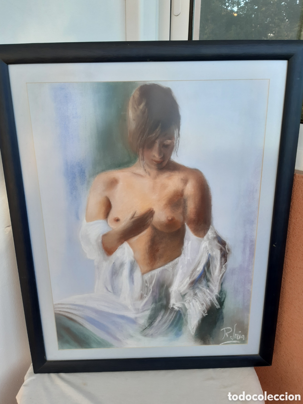 pintura al pastel, enmarcada, de una mujer most - Compra venta en  todocoleccion