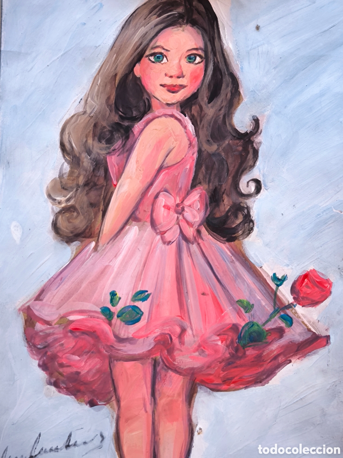 Arte: Ni&ntilde;a mu&ntilde;eca ( acr&iacute;lico ) - Foto 5