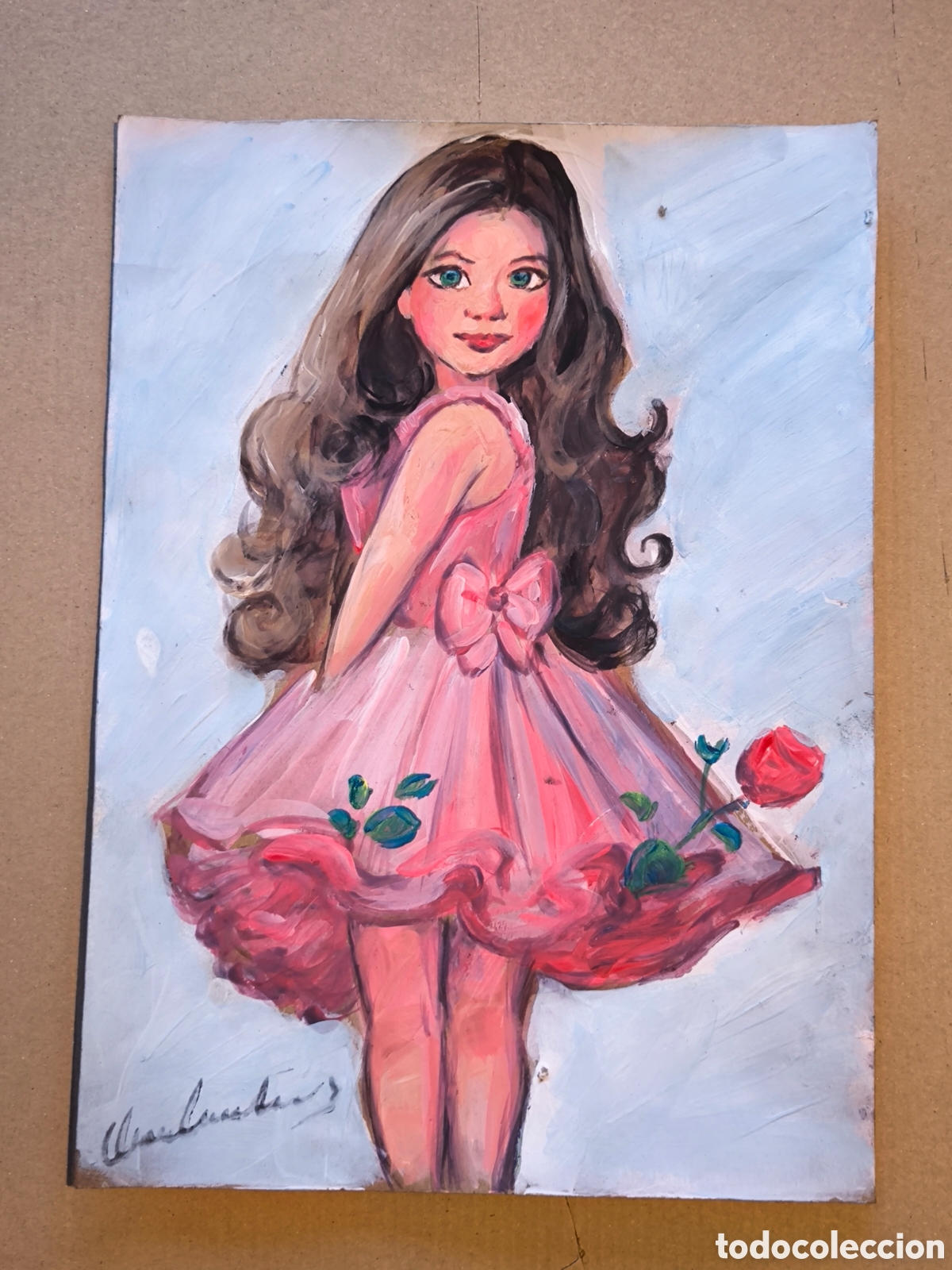 Arte: Ni&ntilde;a mu&ntilde;eca ( acr&iacute;lico ) - Foto 2