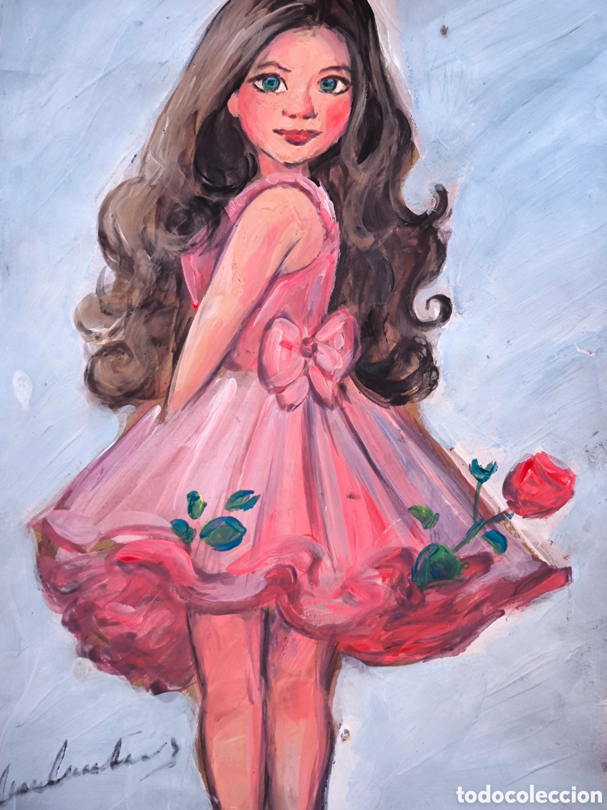 Arte: Ni&ntilde;a mu&ntilde;eca ( acr&iacute;lico ) - Foto 6