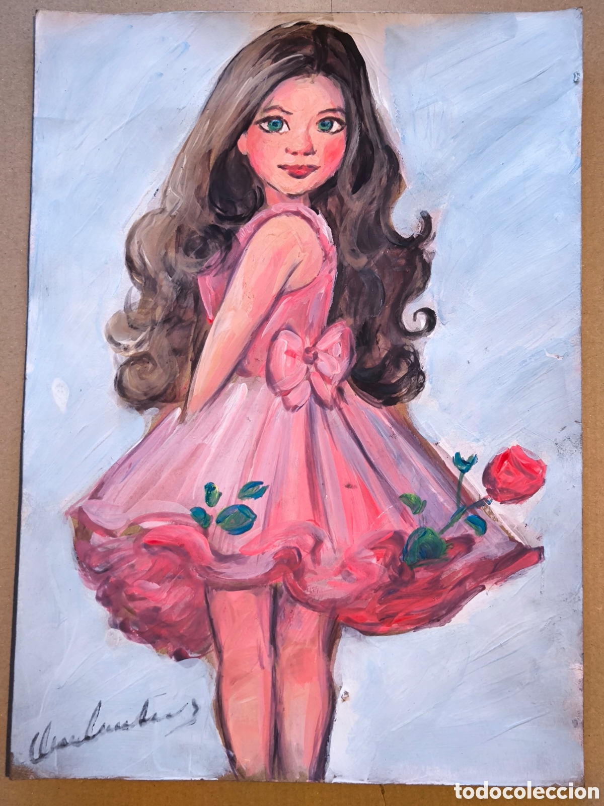 Arte: Ni&ntilde;a mu&ntilde;eca ( acr&iacute;lico ) - Foto 1