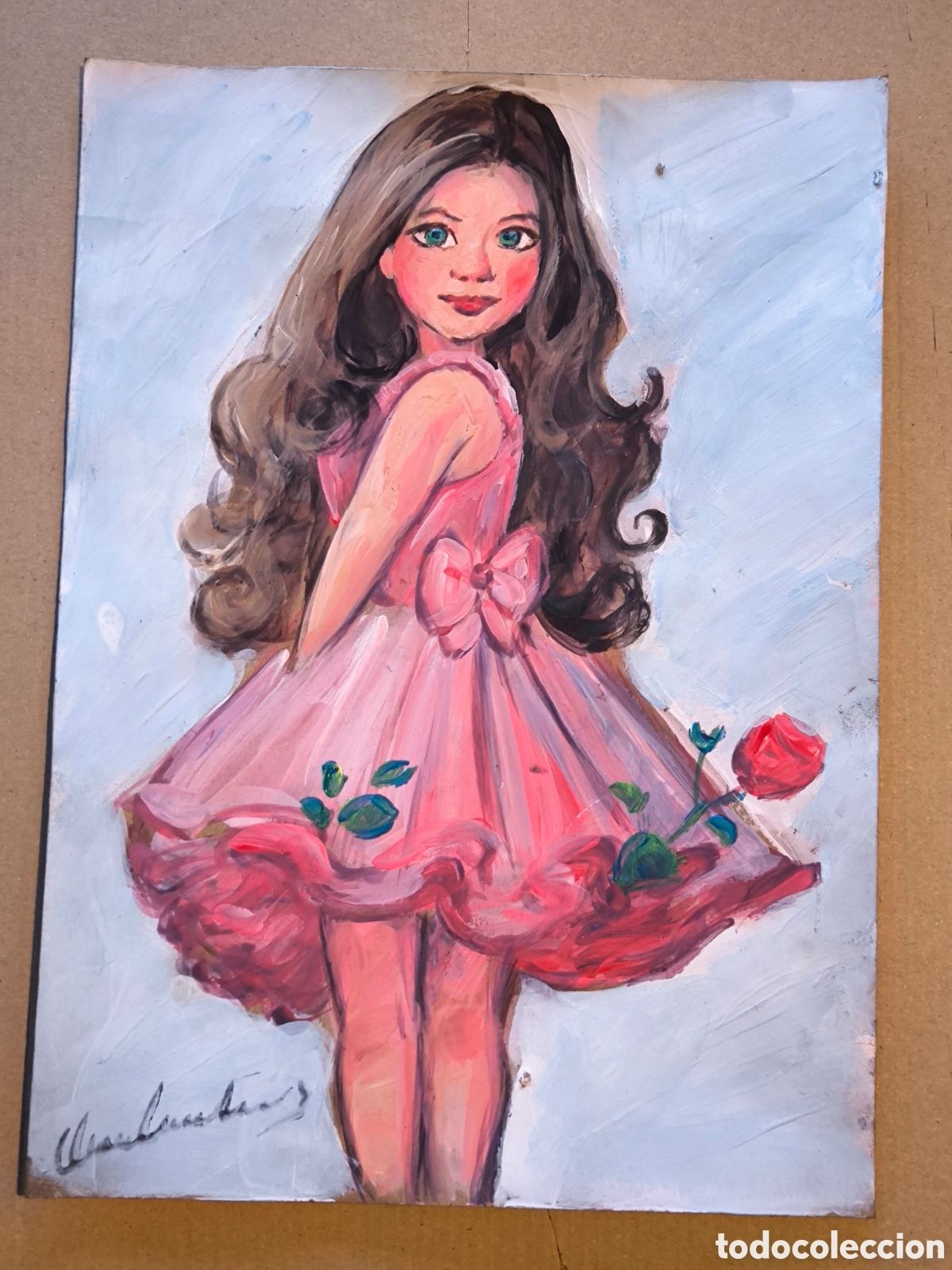 Arte: Ni&ntilde;a mu&ntilde;eca ( acr&iacute;lico ) - Foto 3