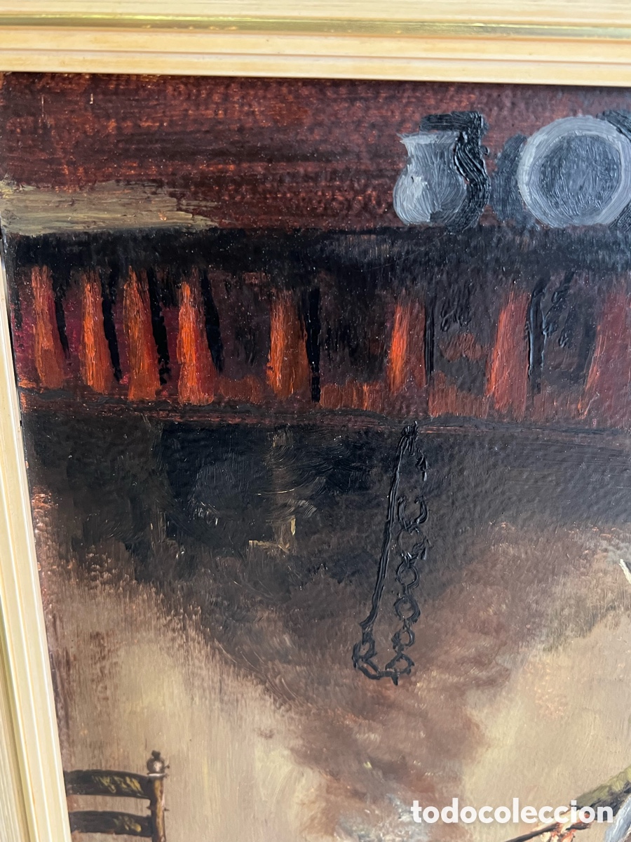 Arte: &Oacute;leo sobre tabla por identificar - Foto 2