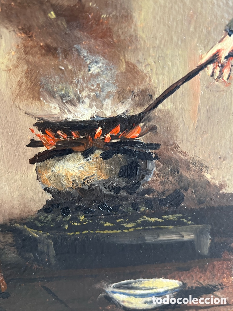 Arte: &Oacute;leo sobre tabla por identificar - Foto 9