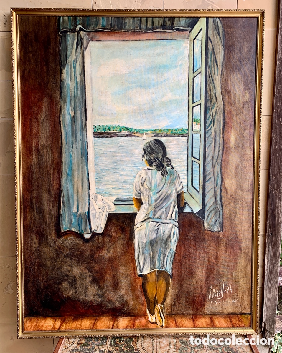 Arte: &ldquo;Muchacha en la Ventana&rdquo; (Reproducci&oacute;n de S.Dal&iacute;)-&Oacute;leo de 1994