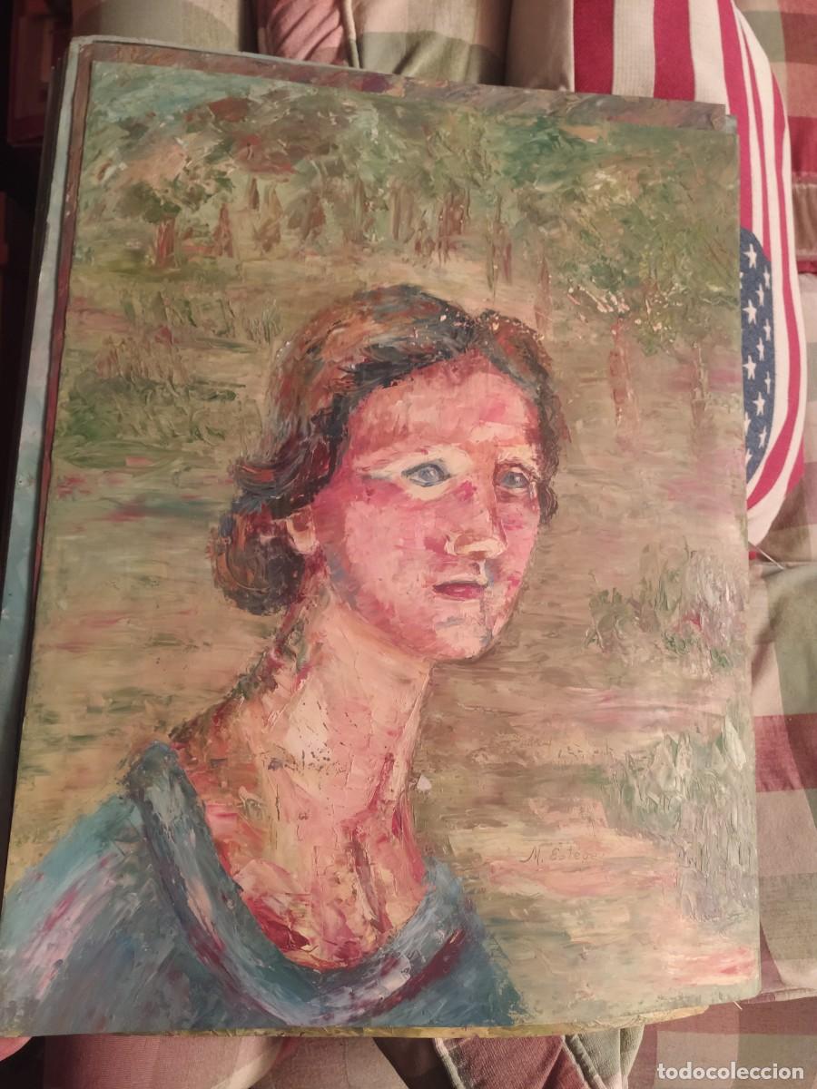 Arte: Mar&iacute;a Est&eacute;vez Alonso - Vigo..oleo a esp&aacute;tula - cartulina..50 x 65 cm. firmado..arte gallego in&eacute;dito.