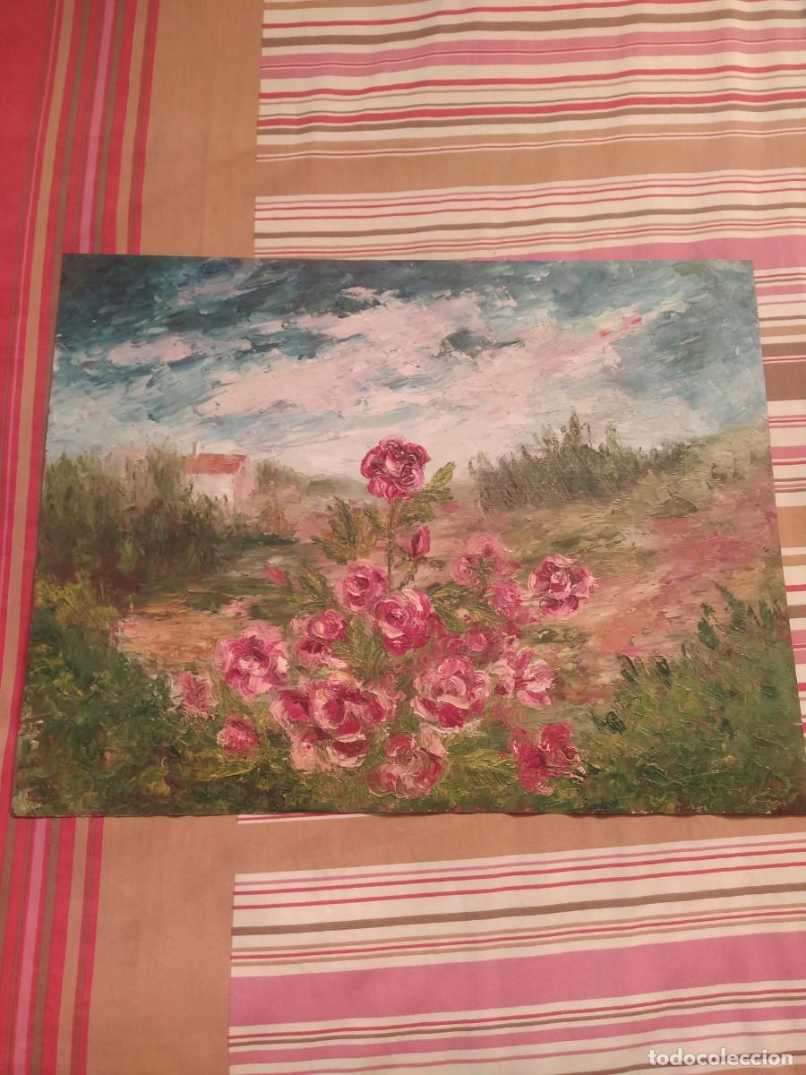 Arte: Mar&iacute;a Est&eacute;vez Alonso - Vigo..oleo a esp&aacute;tula - cartulina...65 x 50 cm. firmado..arte gallego in&eacute;dito