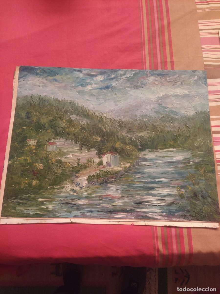 Arte: Mar&iacute;a Est&eacute;vez Alonso - Vigo..oleo a esp&aacute;tula - cartulina...65 x 50 cm. firmado..arte gallego in&eacute;dito
