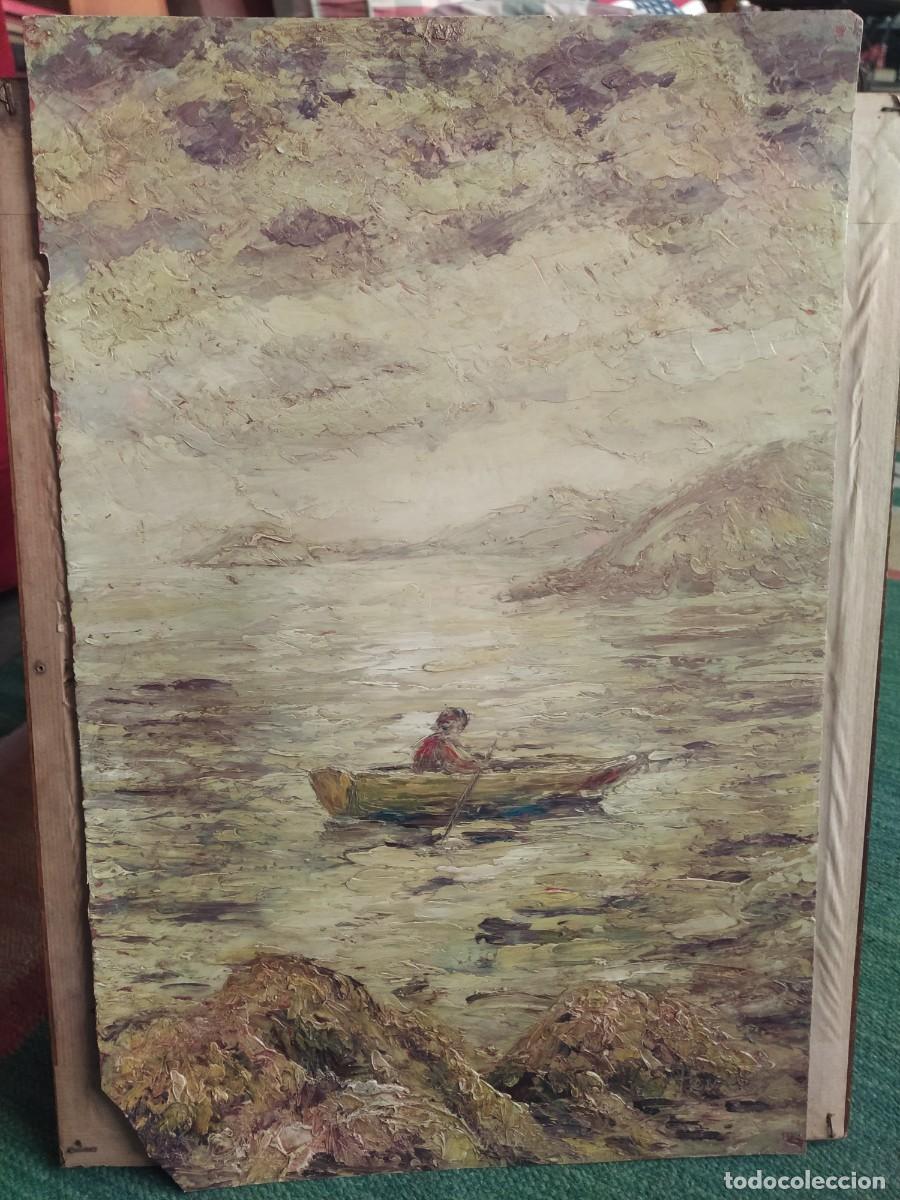 Arte: Mar&iacute;a Est&eacute;vez Alonso - Vigo..oleo a esp&aacute;tula - cartulina.33 x 50 cm. firmado..arte gallego in&eacute;dito.