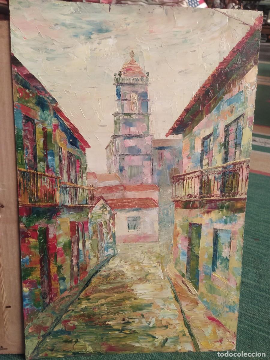 Arte: Mar&iacute;a Est&eacute;vez Alonso - Vigo..oleo a esp&aacute;tula - cartulina.33 x 50 cm. firmado..arte gallego in&eacute;dito.