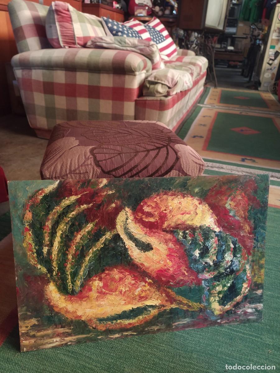 Arte: Mar&iacute;a Est&eacute;vez Alonso - Vigo..oleo a esp&aacute;tula - cartulina..50 x 33 cm. firmado..arte gallego in&eacute;dito.