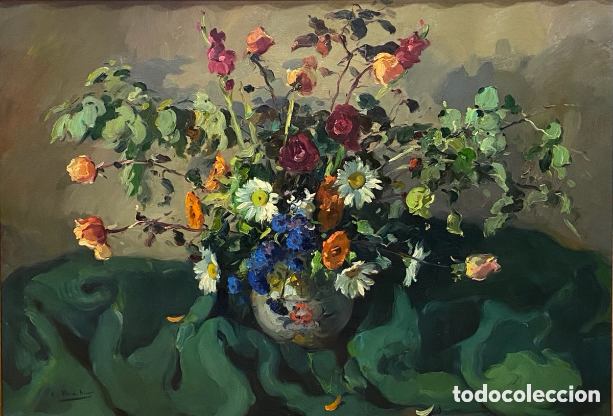 Arte: RAIMON ROCA RICART(VICH,1917 - CASTELLAR DEL VALL&Eacute;S,2013) - BODEG&Oacute;N FLORES - 81 X 116 CM