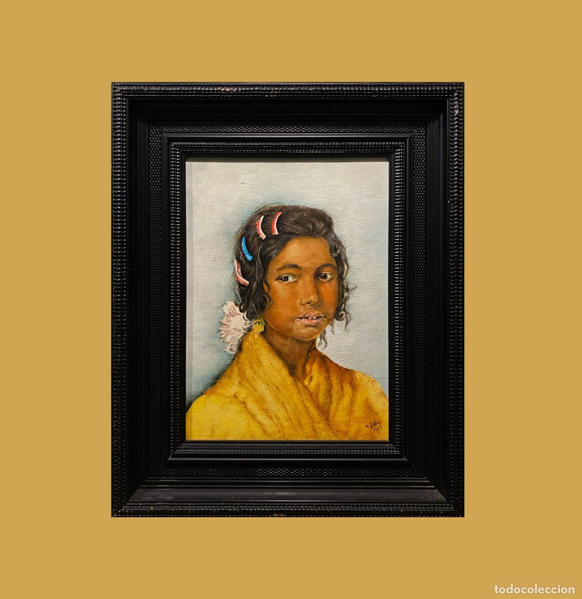 Arte: RETRATO DE GITANILLA CON MANTON - Foto 1