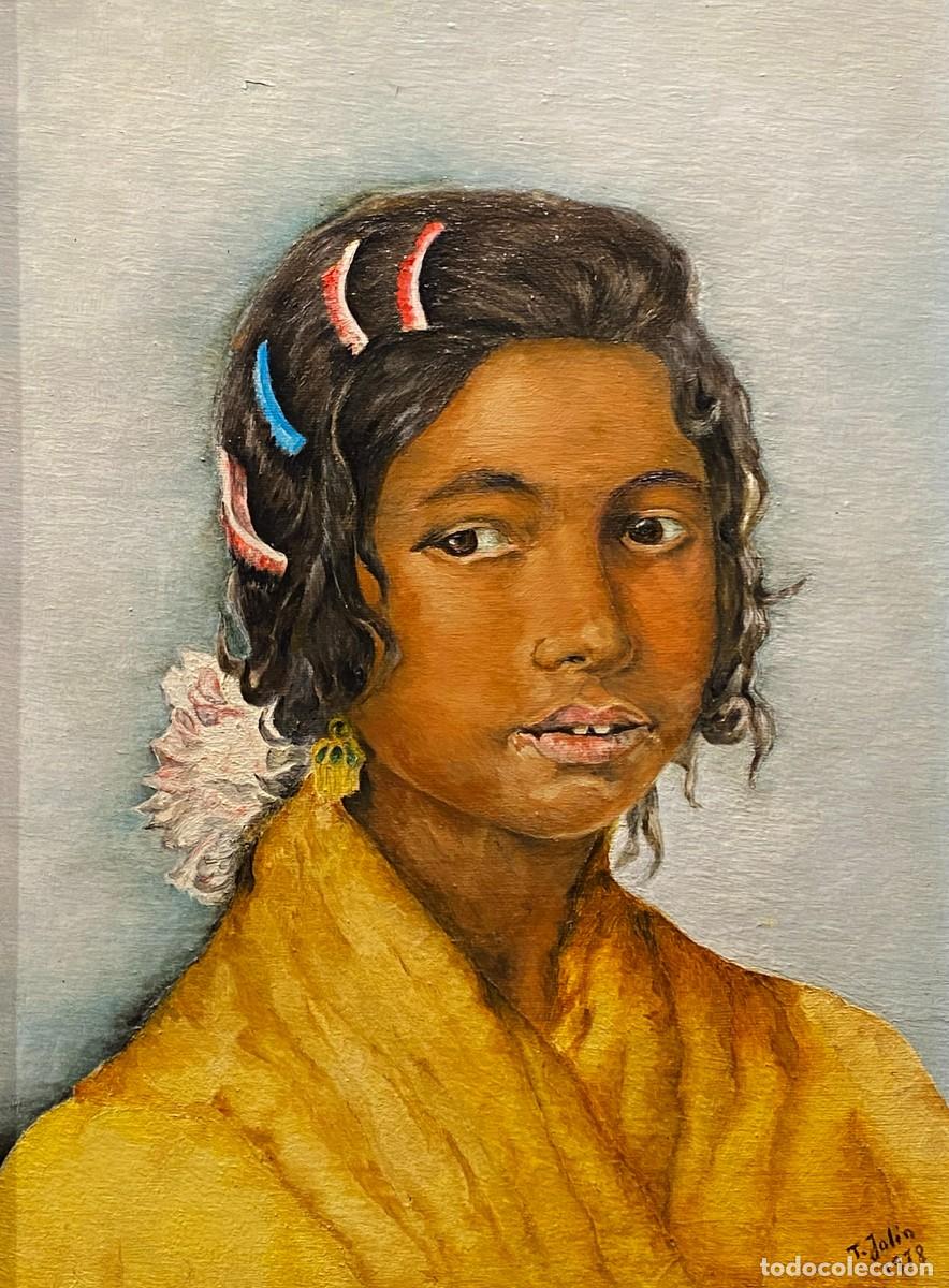 Arte: RETRATO DE GITANILLA CON MANTON - Foto 2
