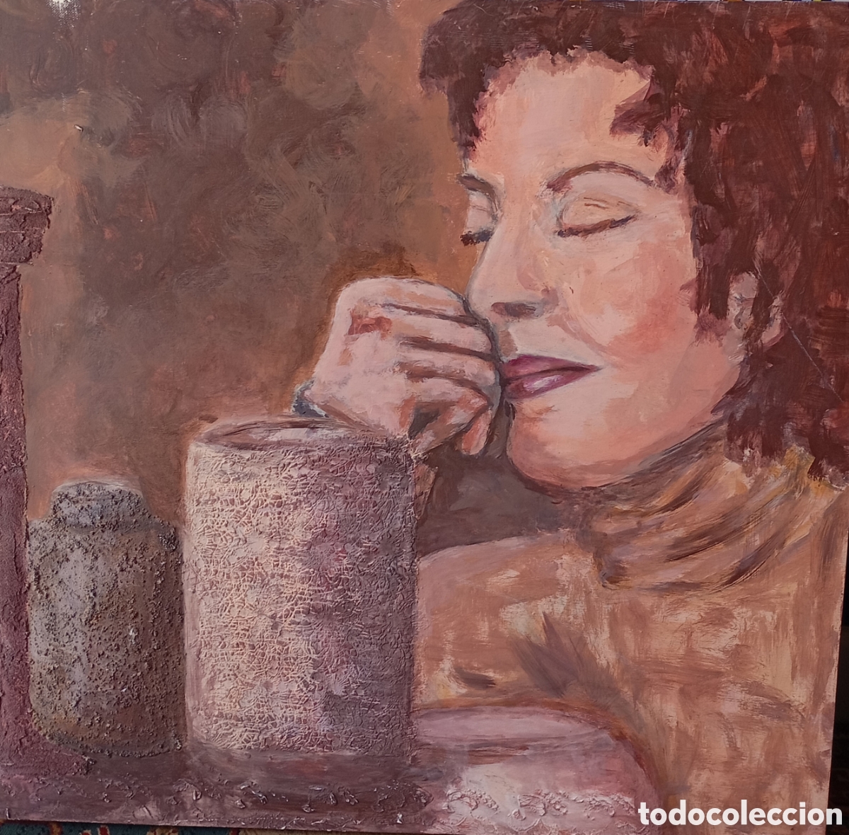 Kunst: Pintura gallega &oacute;leo lienzo de Mar&iacute;a Ponce Rios