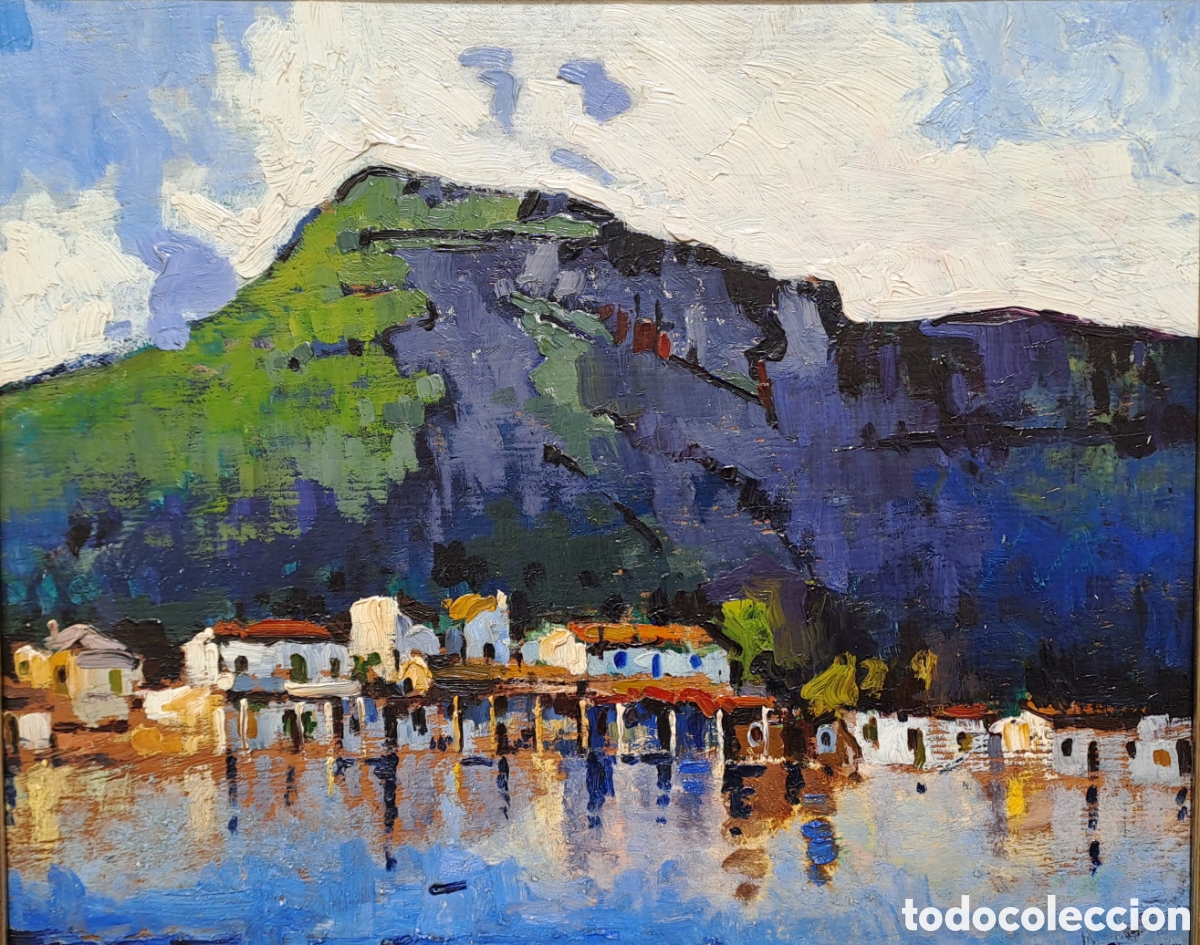 Arte: Ferran Arasa (1905 - 1992) &oacute;leo sobre tabla - Foto 2