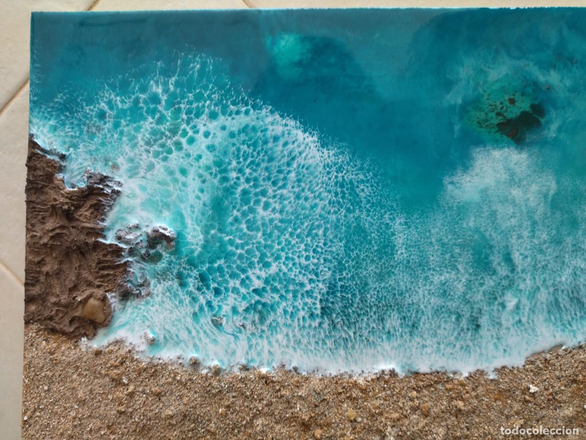 Arte: cuadro playa resina mar - Foto 3