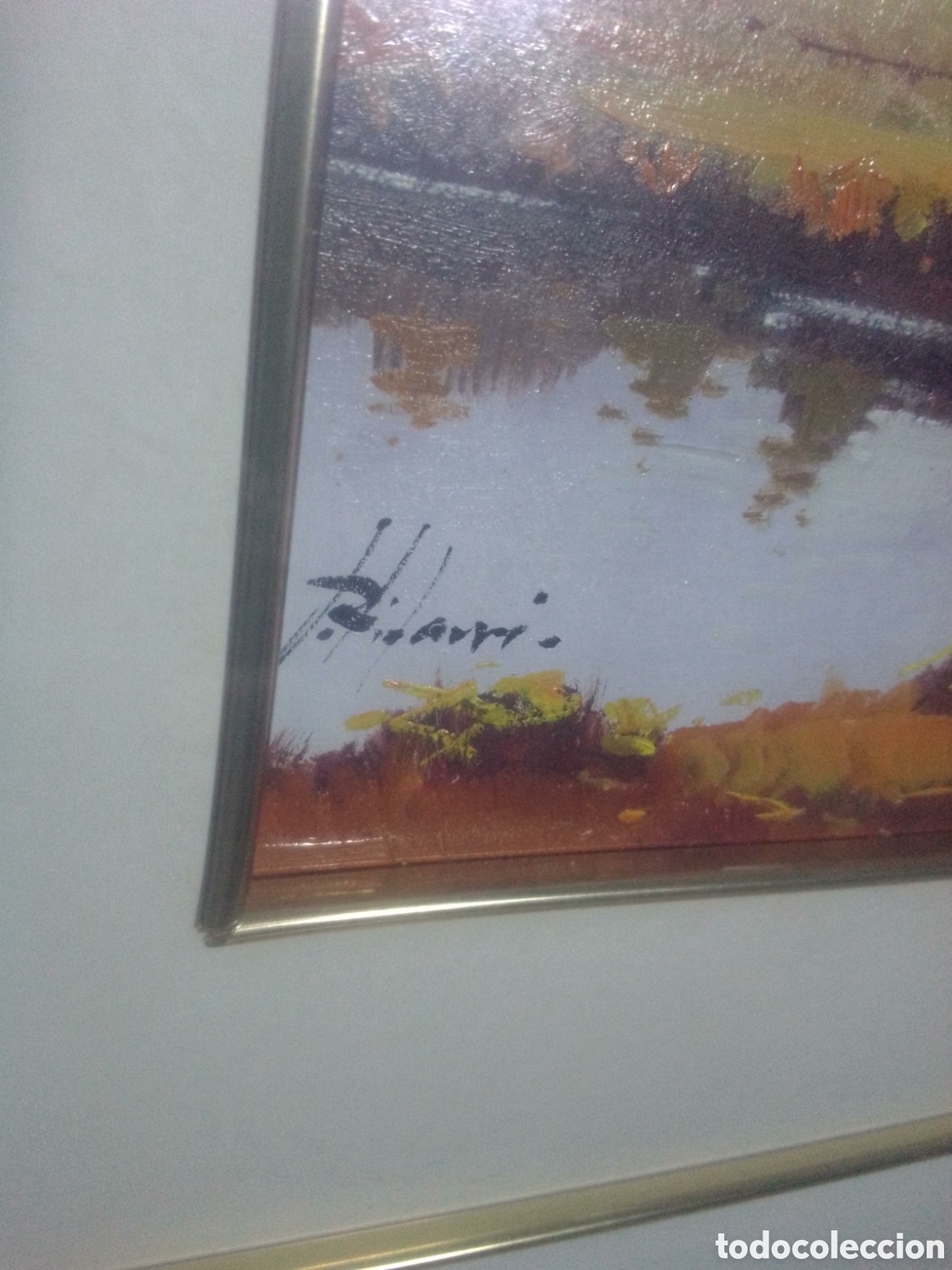 Arte: Cuadro al &oacute;leo en madera firmado. - Foto 5