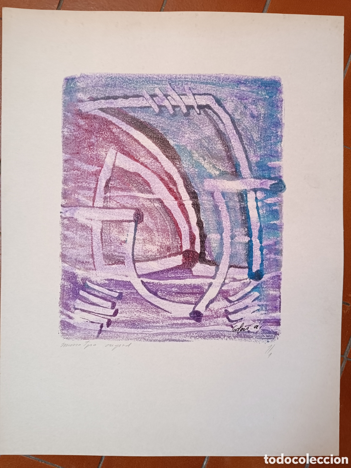 Arte: Acr&iacute;lico abstracto azul violeta de Golovi - Foto 2