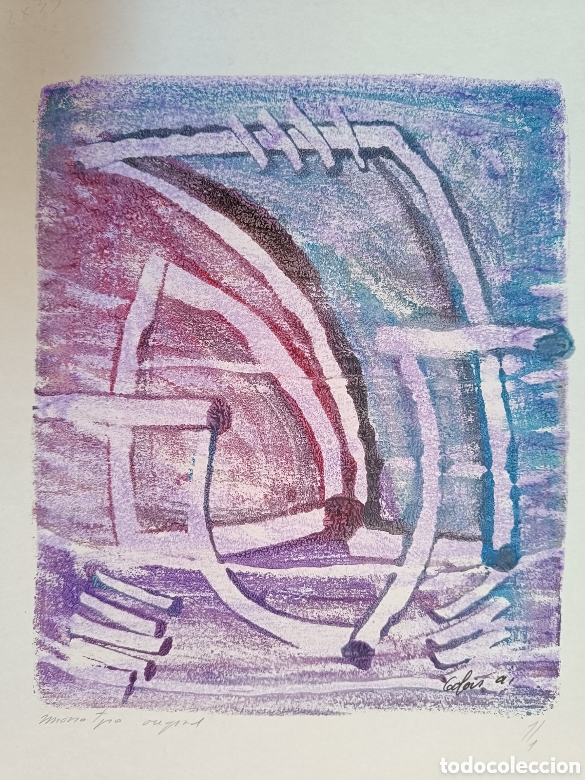 Arte: Acr&iacute;lico abstracto azul violeta de Golovi - Foto 5