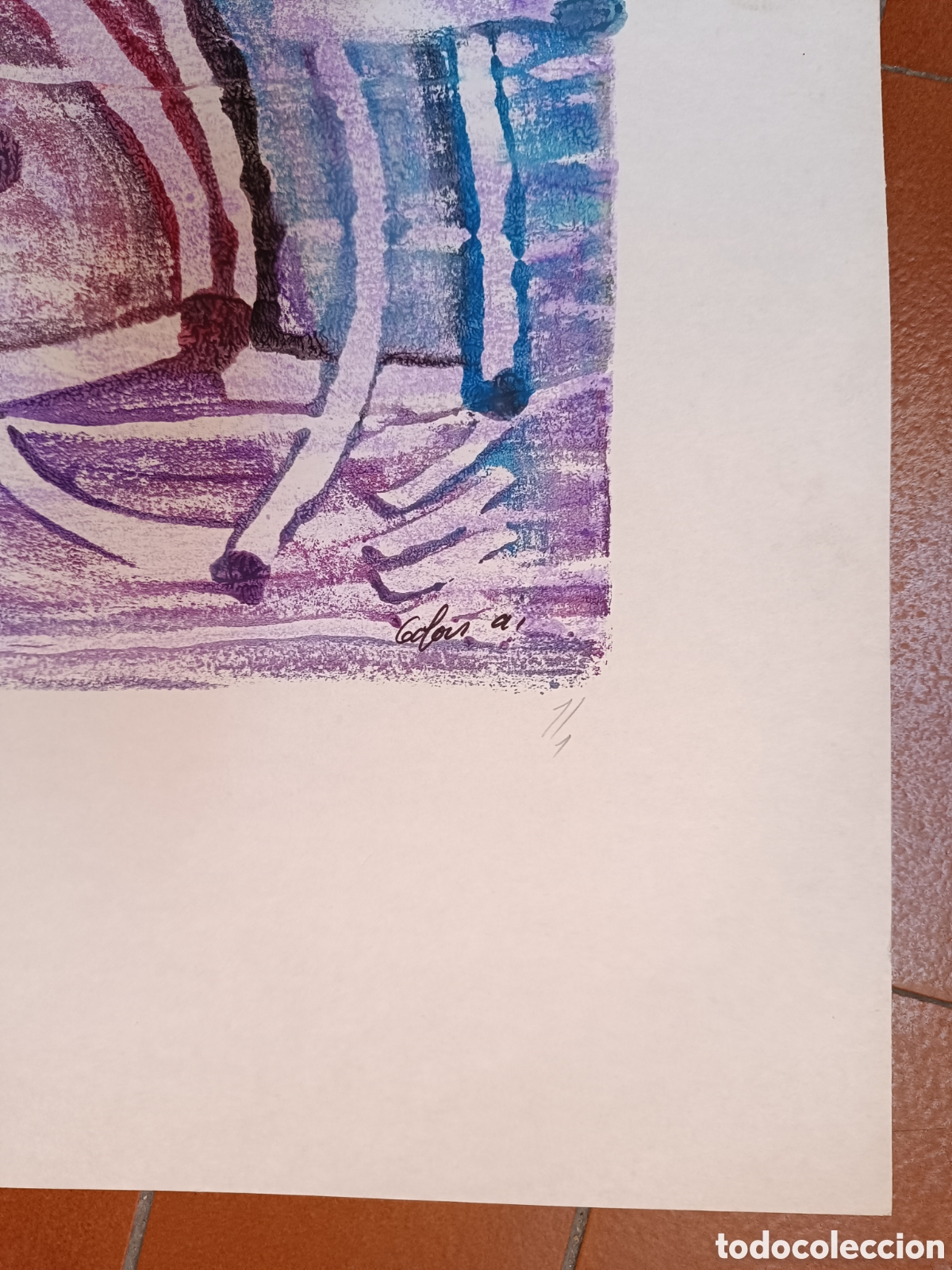 Arte: Acr&iacute;lico abstracto azul violeta de Golovi - Foto 7
