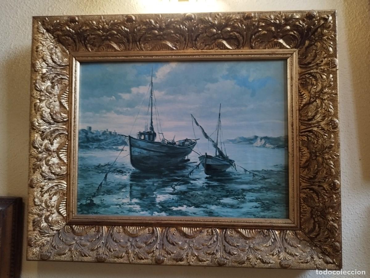 Art: &Oacute;leo de marina sobre tabla