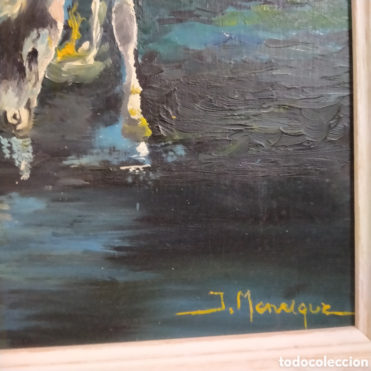 Arte: J.Manrique / excepcional &oacute;leo sobre madera 101/49 cms - Foto 3