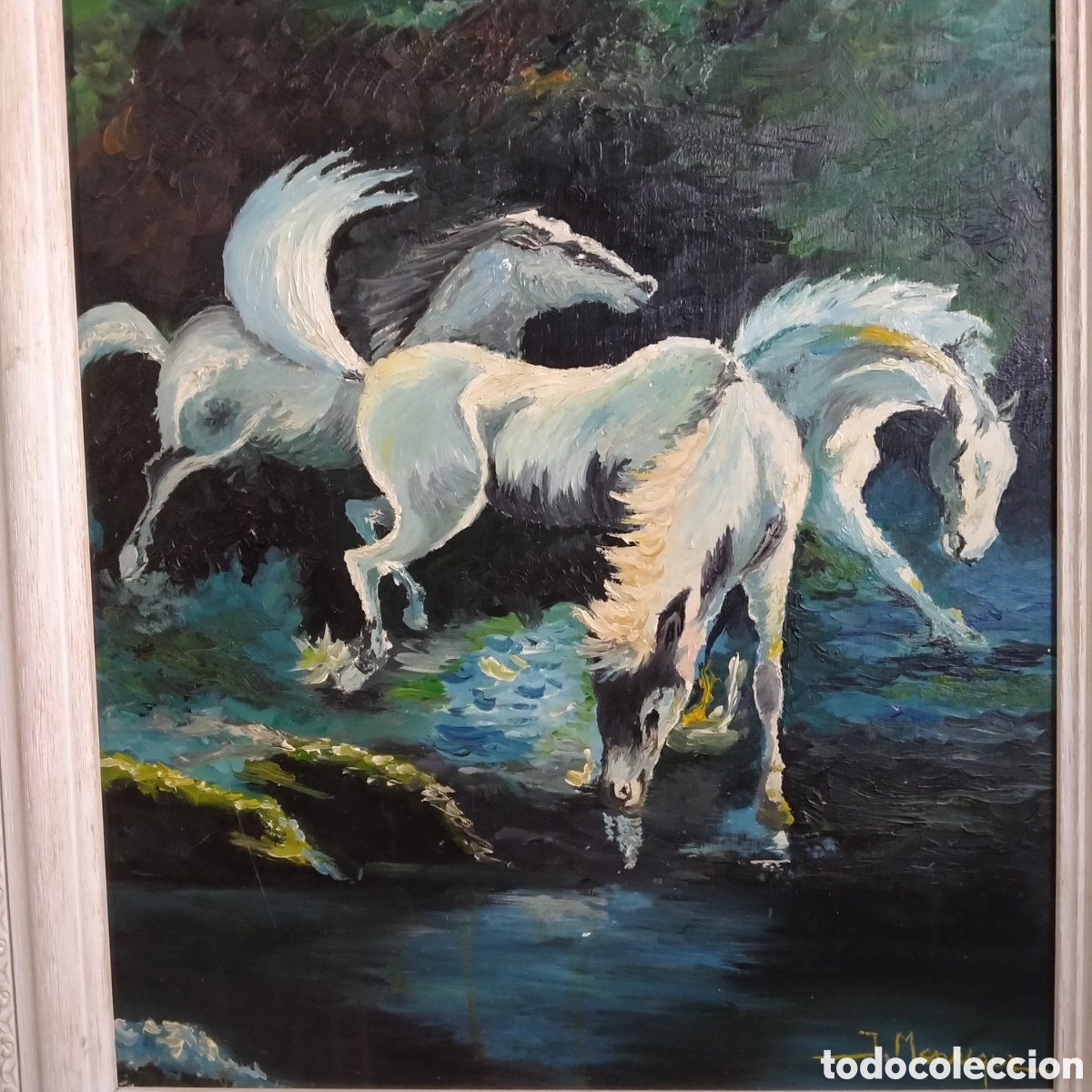 Arte: J.Manrique / excepcional &oacute;leo sobre madera 101/49 cms - Foto 1