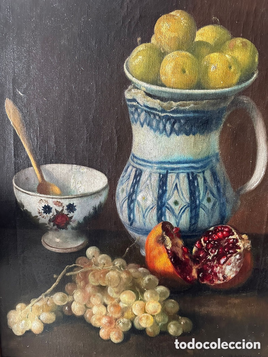 Arte: &Oacute;leo sobre lienzo. Bodeg&oacute;n. Adelardo Parrilla. - Foto 1