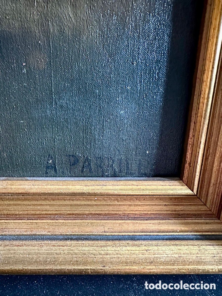 Arte: &Oacute;leo sobre lienzo. Bodeg&oacute;n. Adelardo Parrilla. - Foto 3