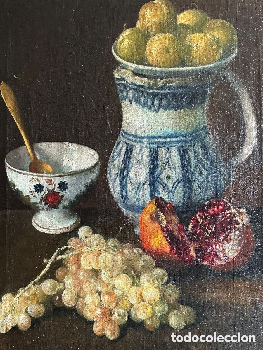 Arte: &Oacute;leo sobre lienzo. Bodeg&oacute;n. Adelardo Parrilla. - Foto 9