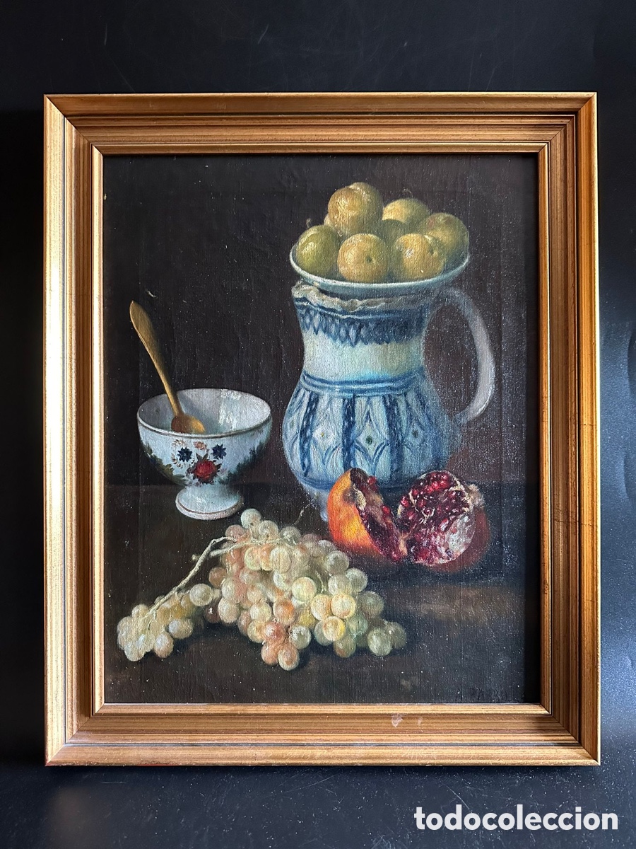 Arte: &Oacute;leo sobre lienzo. Bodeg&oacute;n. Adelardo Parrilla. - Foto 10