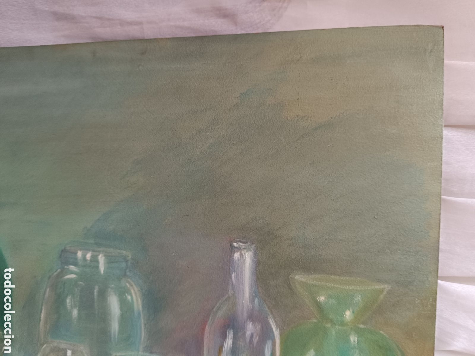Arte: Oleo bodeg&oacute;n botellas uvas Damajuana - Foto 5