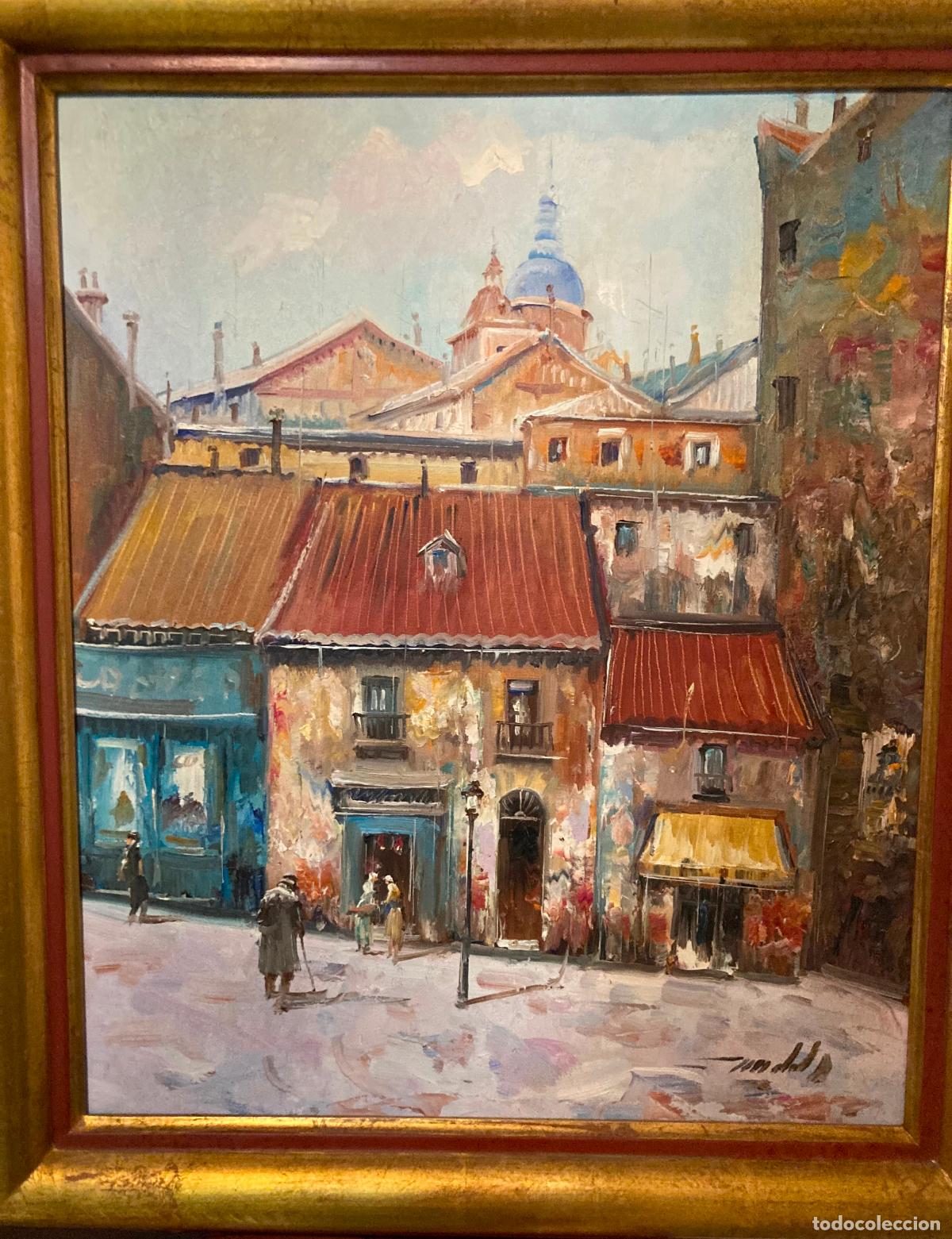 Arte: El Rastro de Madrid. Firmado. - Foto 1