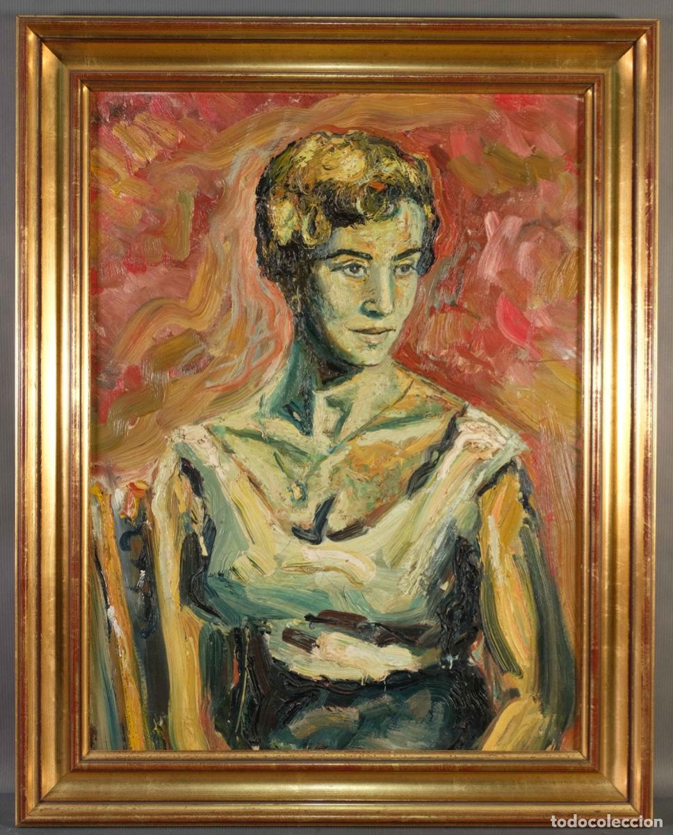 Arte: &Oacute;leo sobre lienzo Retrato mujer - Foto 2
