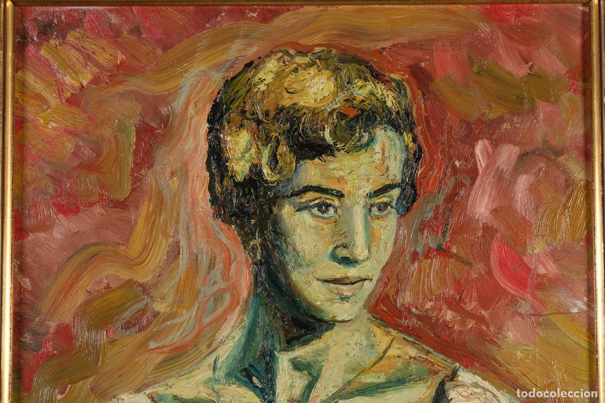 Arte: &Oacute;leo sobre lienzo Retrato mujer - Foto 3