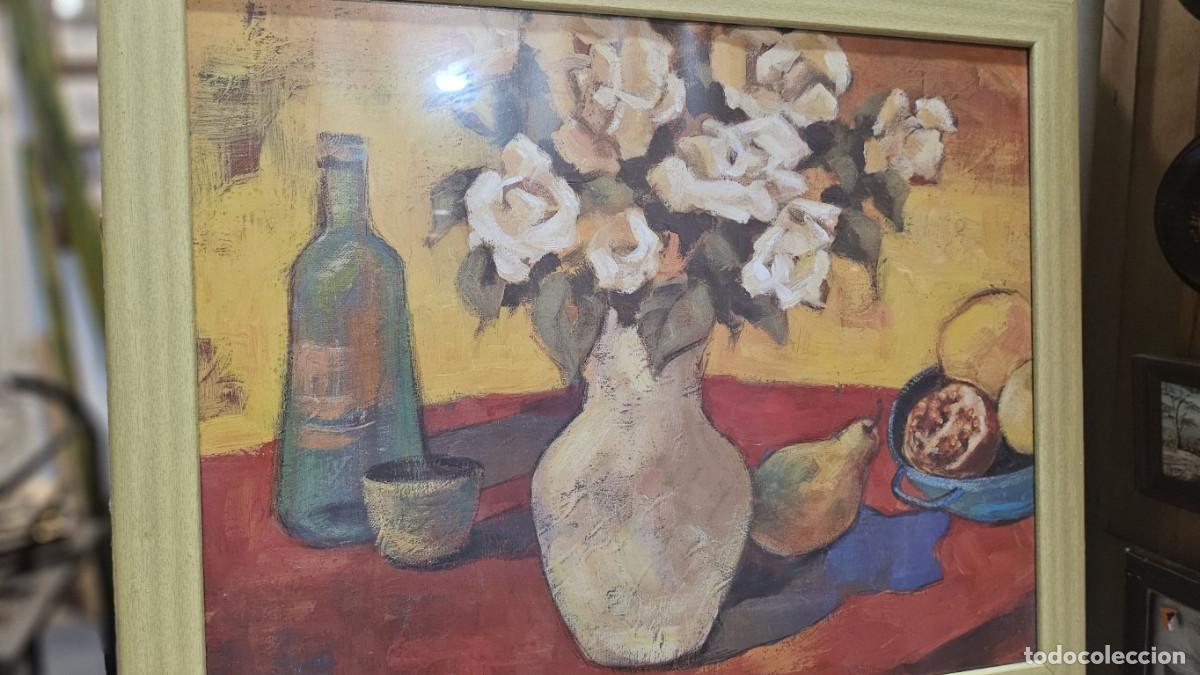 Arte: bodegon en pintura en marco de madera - Foto 5