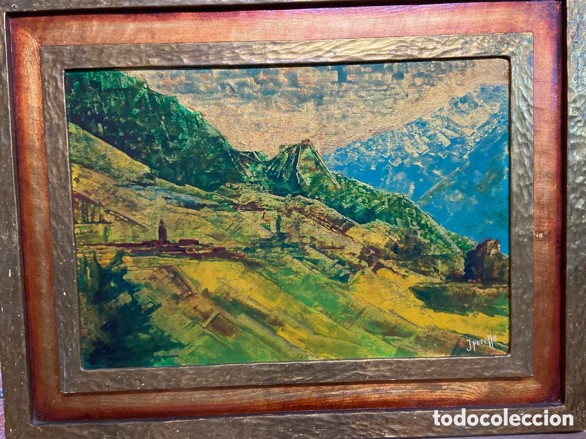 Arte: Oleo sobre tabla Joan Perell&oacute; Mir&oacute; - Foto 1