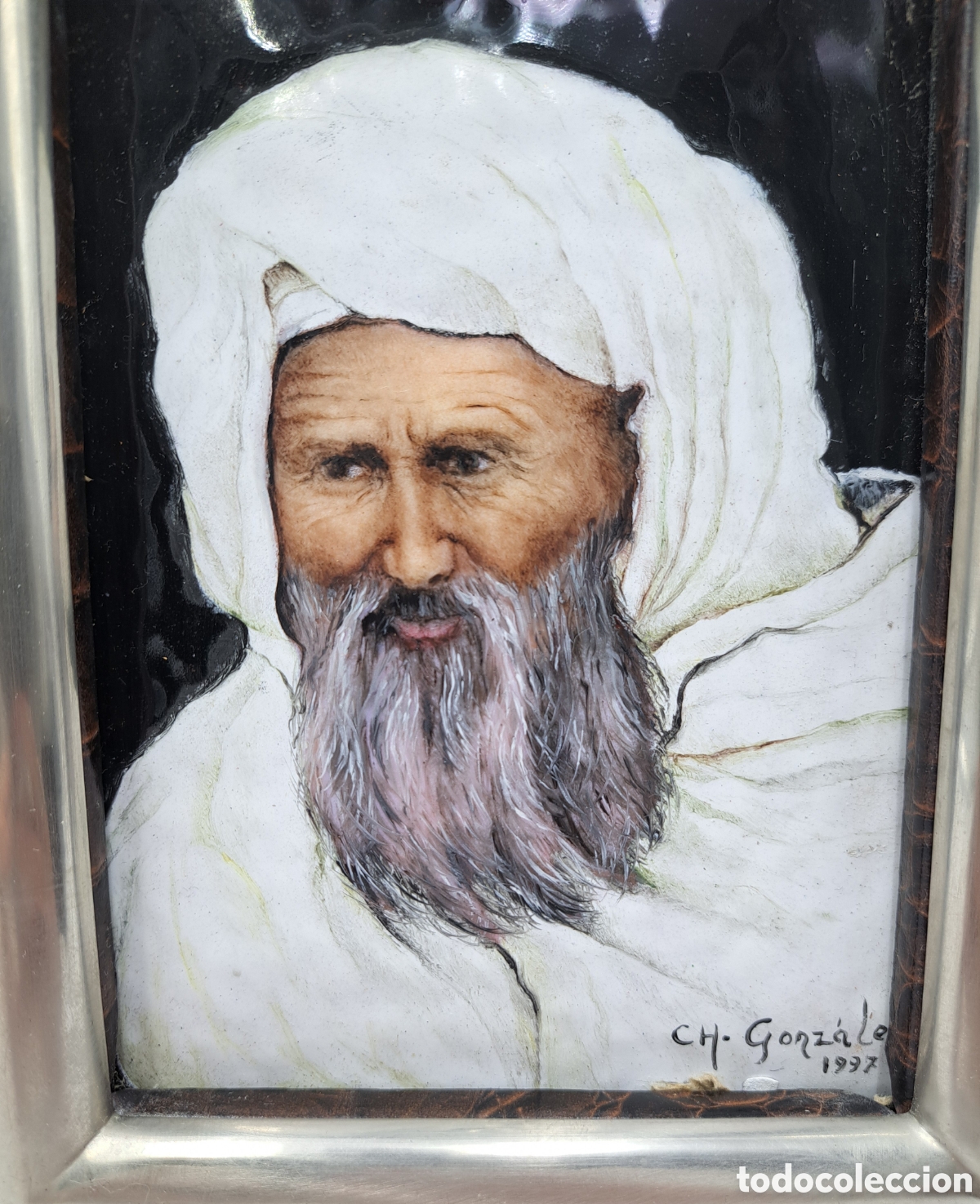 Arte: Pareja de esmaltes de bustos arabes - Foto 2