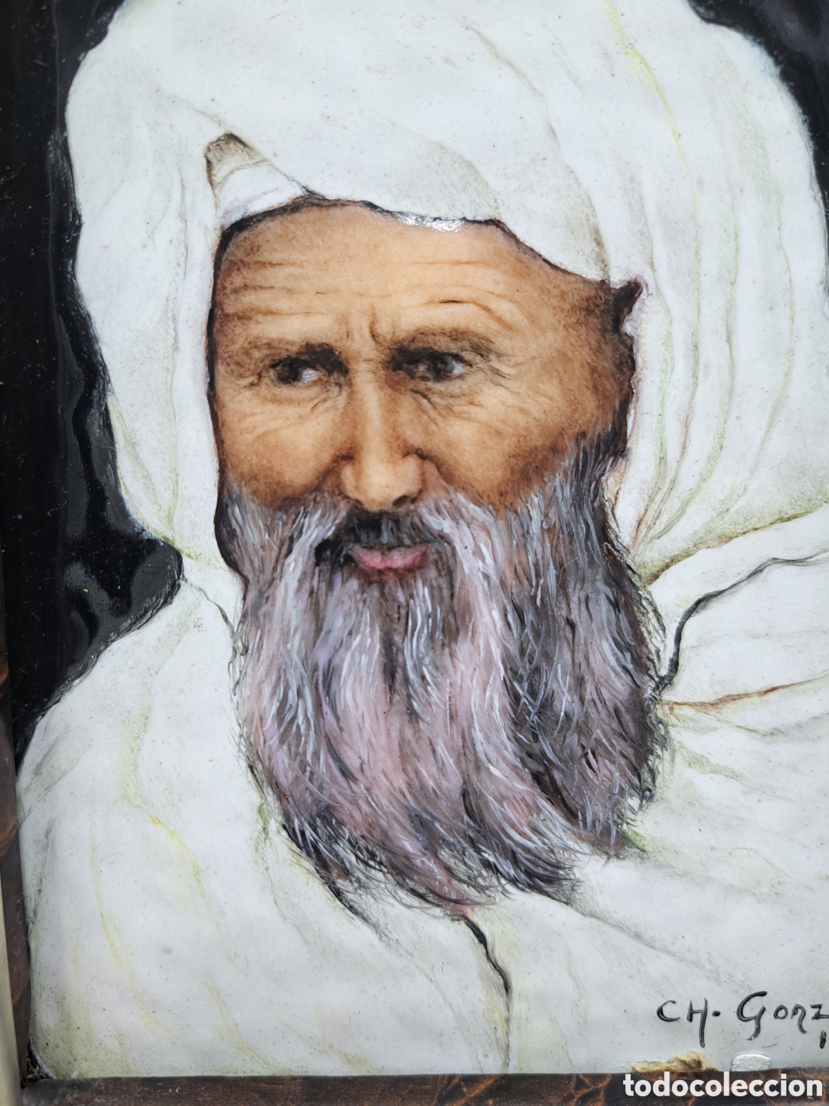 Arte: Pareja de esmaltes de bustos arabes - Foto 3